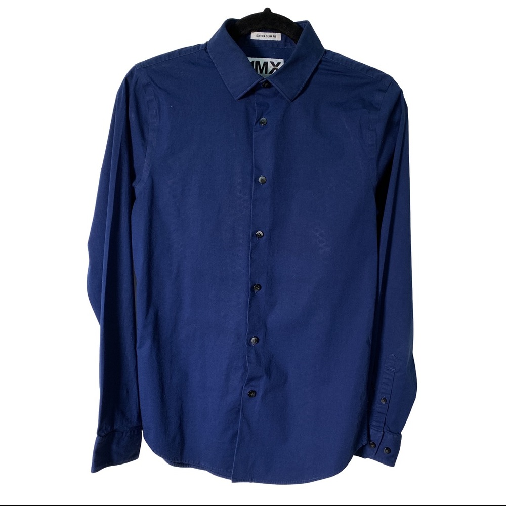 Express 1MX Dress Shirt Navy